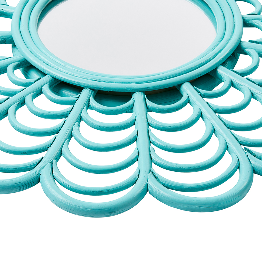 Adairs Kids Oasis Rattan Mirror Aqua Adairs