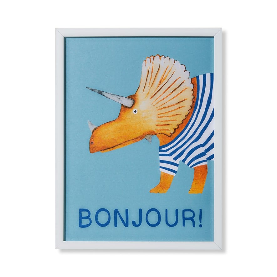 Adairs Kids Triceratops Bonjour Framed Wall Art Adairs
