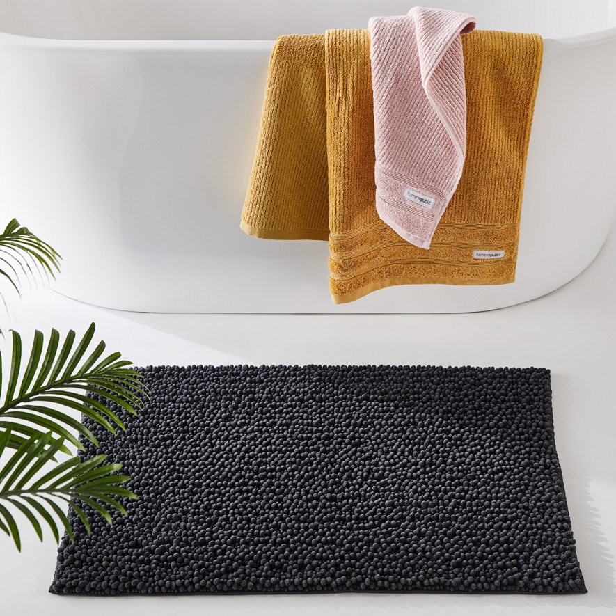 Microplush Bobble Bath Mat Coal Bathroom Bath Mats Adairs Online