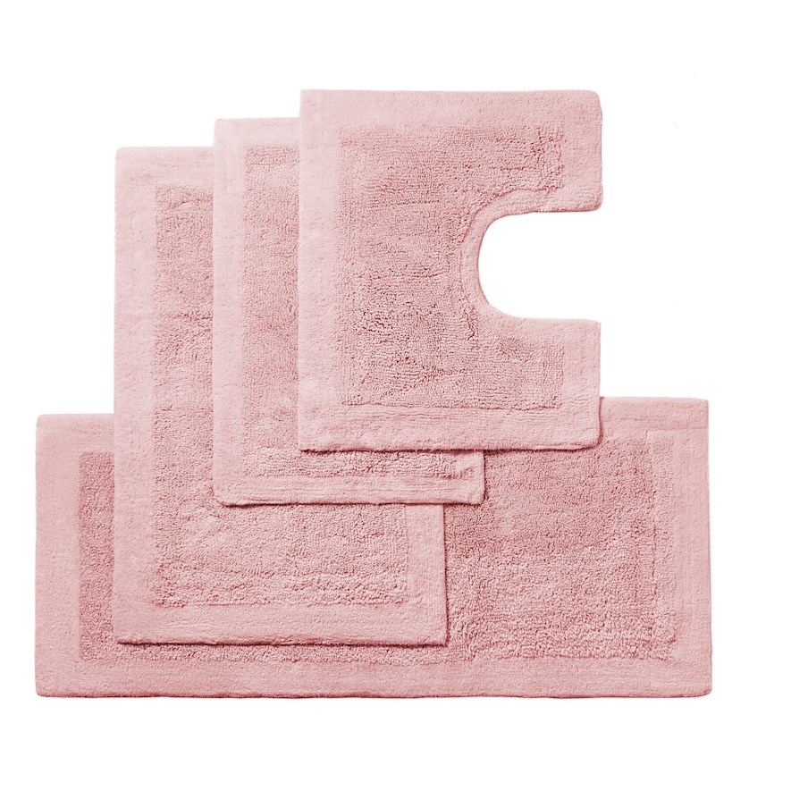 Nicola Dusty Pink Combed Cotton Bath Mat Range Adairs