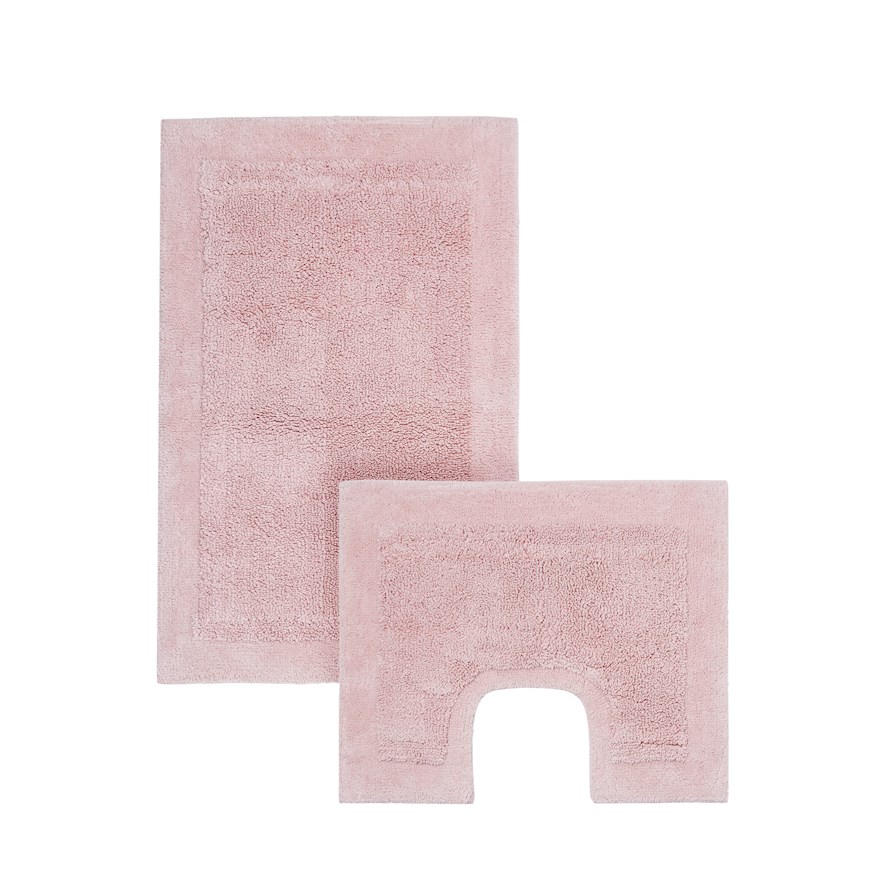 Nicola Dusty Pink Combed Cotton Bath Mat Range Adairs