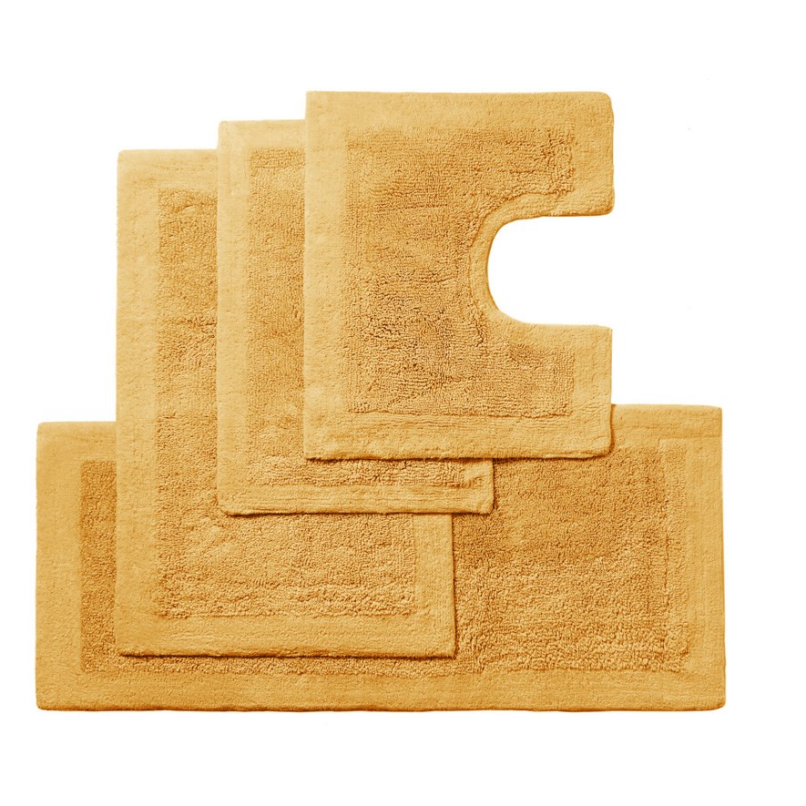 Nicola Mustard Combed Cotton Bath Mat Range Adairs