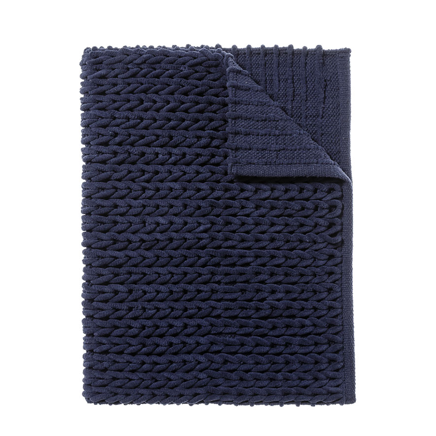 Home Republic Cable Bath Mat Indigo Adairs