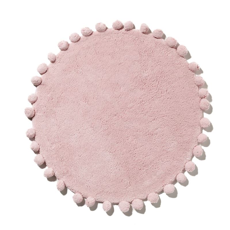 Livia Blush Pink Pom-Pom Circle Bath Mat
