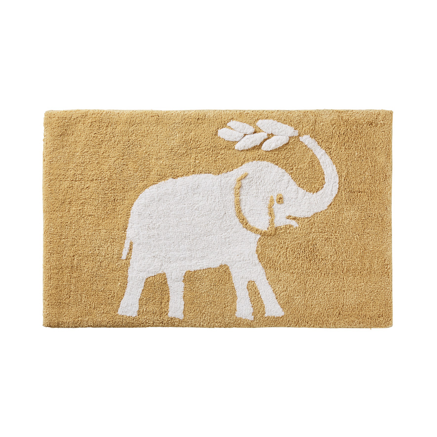 Elephant Mustard Bath Mat Adairs