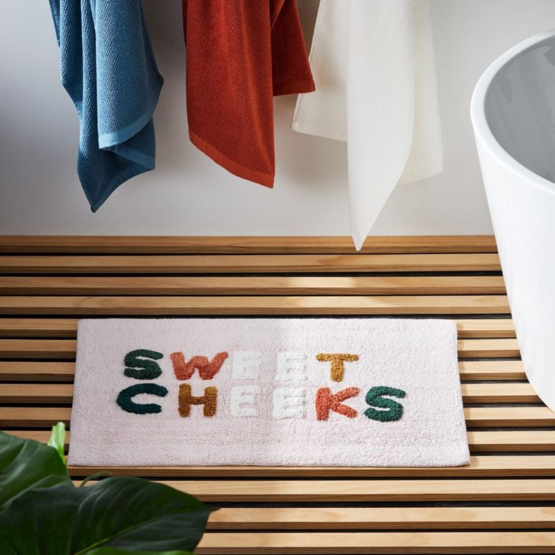 Sweet Cheeks Pink & Multi Bath Mat