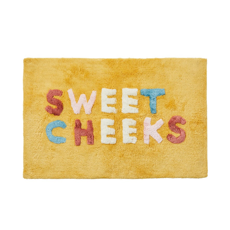 Sweet Cheeks Mustard & Multi Bath Mat Adairs