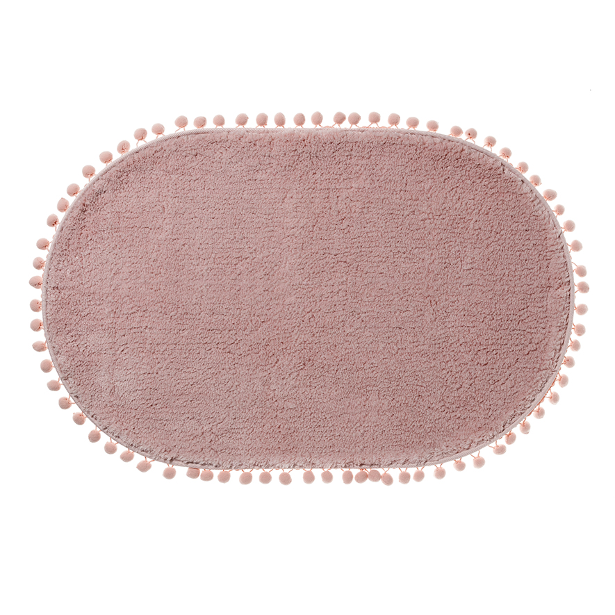 Microplush Pom Pom Bath Mat Blush Pink Bathroom Bath Mats Mercer