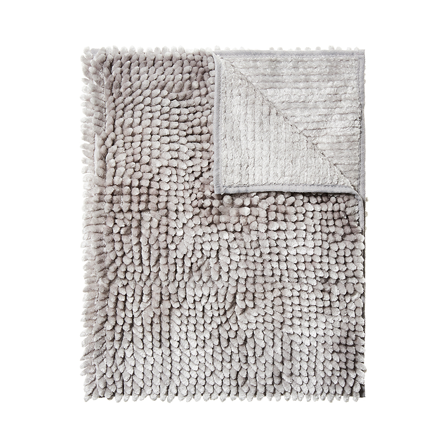 Microplush Luxe Bobble Bath Mat in Grey Adairs