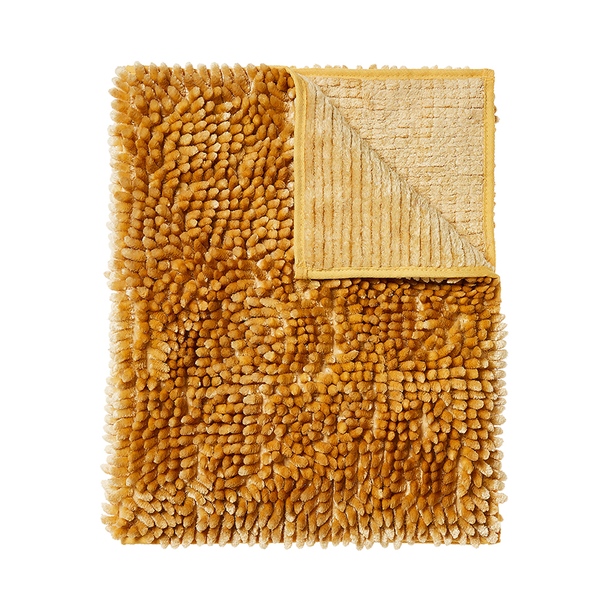 Microplush Luxe Mustard Bobble Bath Mat Adairs