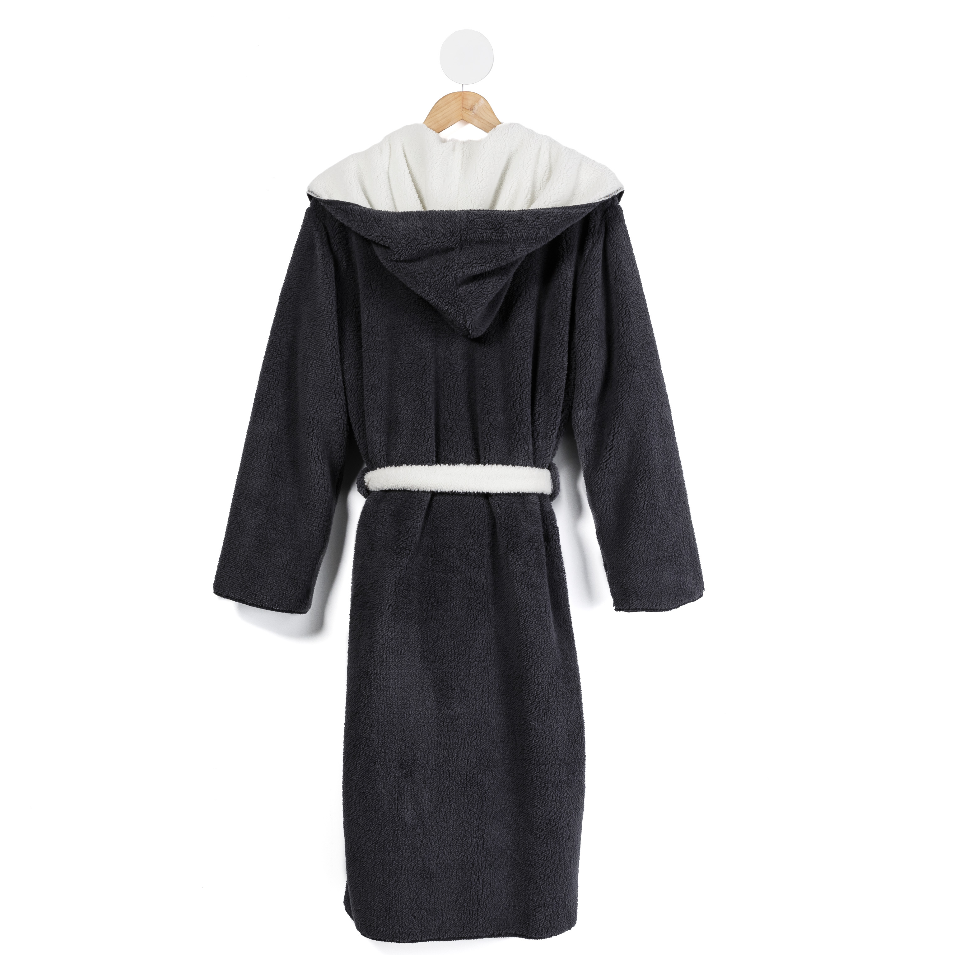 Sherpa Coal Hooded Bathrobe - Bathroom - Bath Robes - Adairs Online