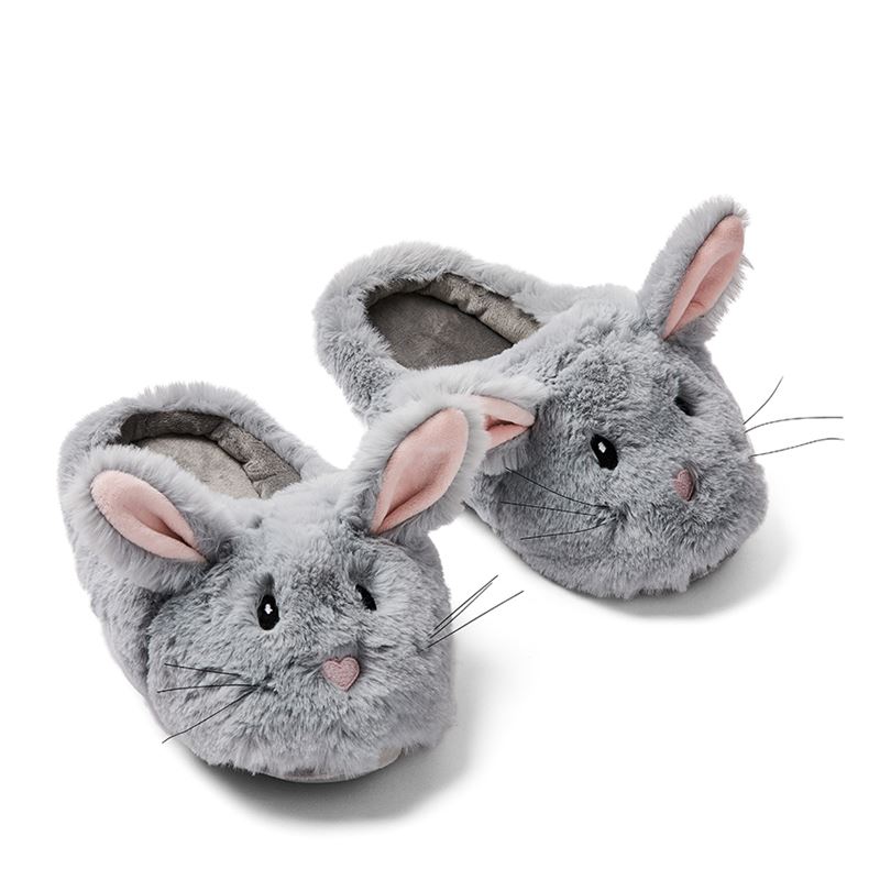 Grey Bugsy Bunny Novelty Slippers