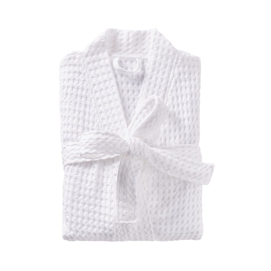 European Turkish Cotton White Waffle Robe | Bathroom | Adairs