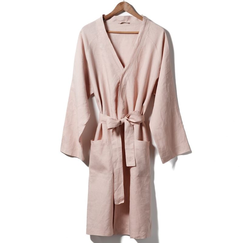 Vintage Washed Nude Pink Linen Robe