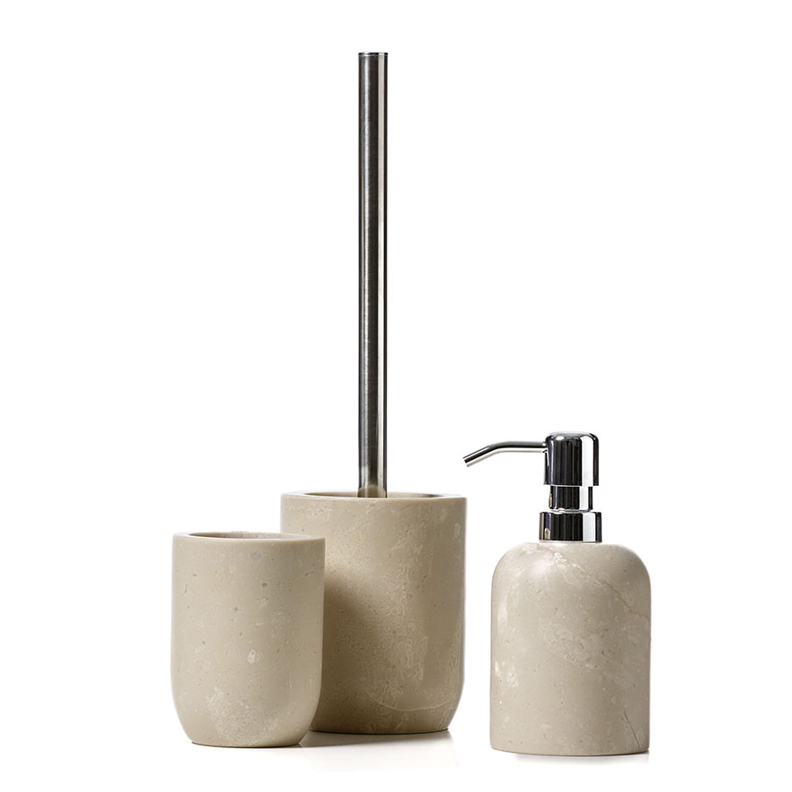 Mercer + Reid Round Marble Bathroom Accessories Natural Adairs