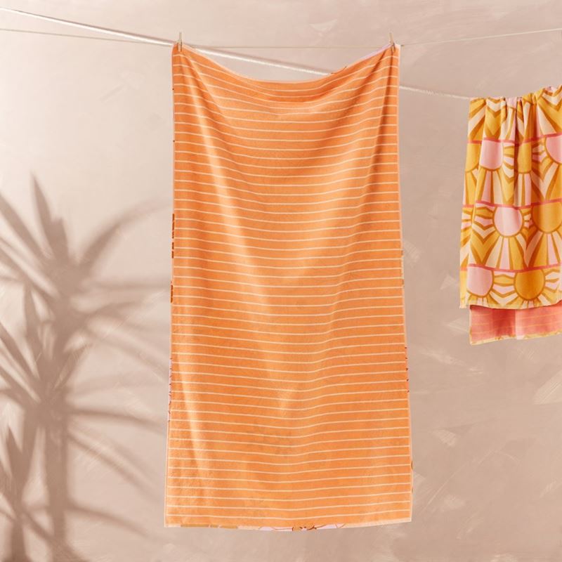 Velour Retro Floral Beach Towel