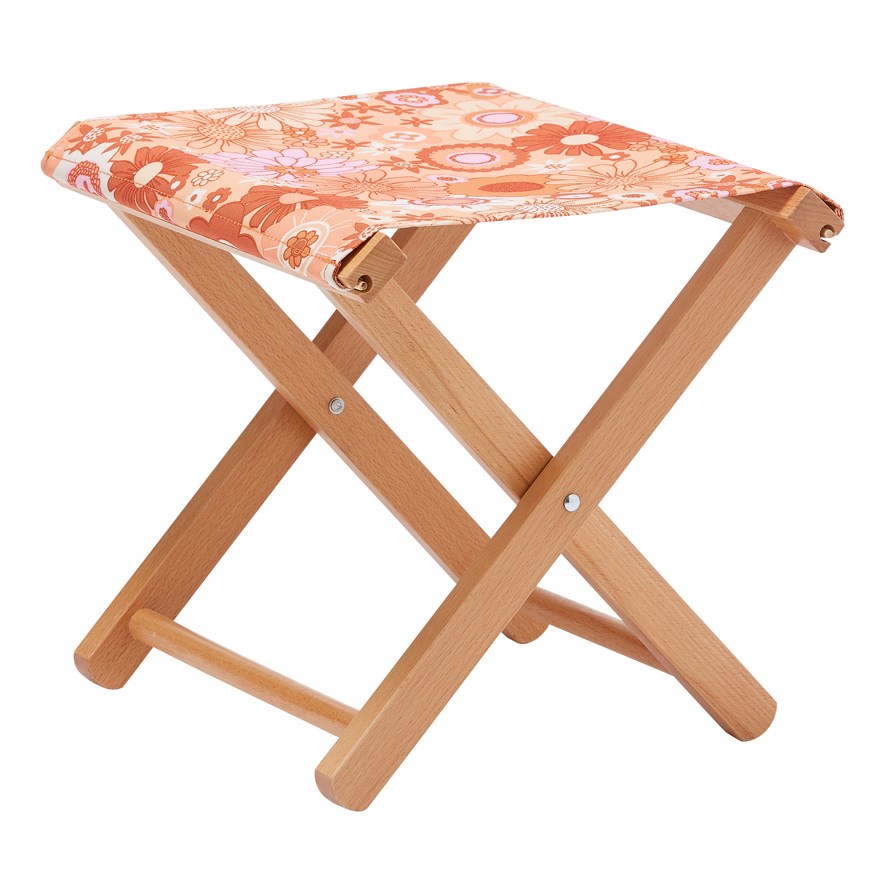 Beach Retro Floral Stool | Adairs