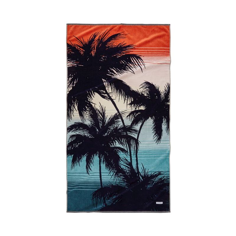 Retro Palm Velour Beach Towel