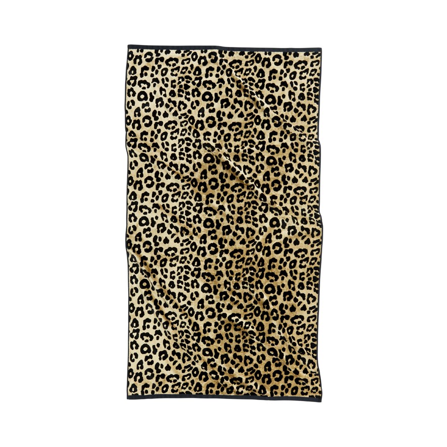 Luxe Leopard Gold Velour Beach Towel | Adairs
