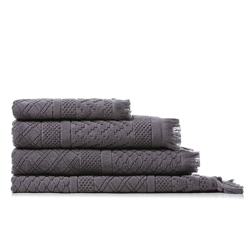 Home Republic - European Collection Turin Textured Towels Coal | Adairs