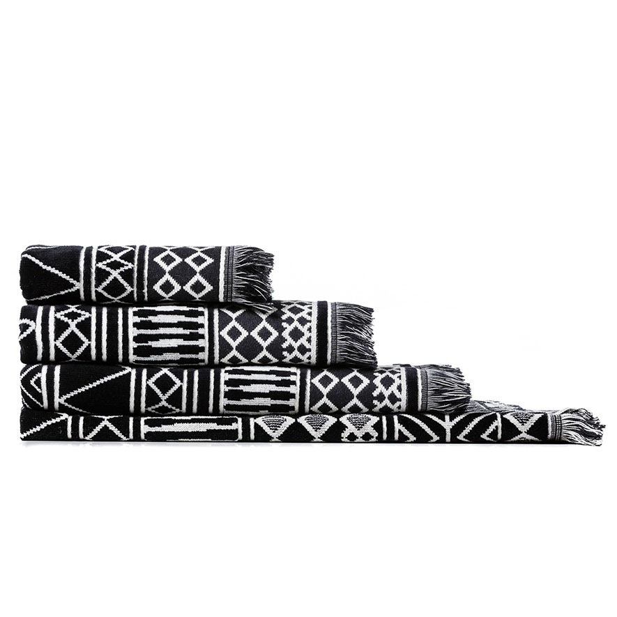 Home Republic Maha Velour Towels Black Adairs