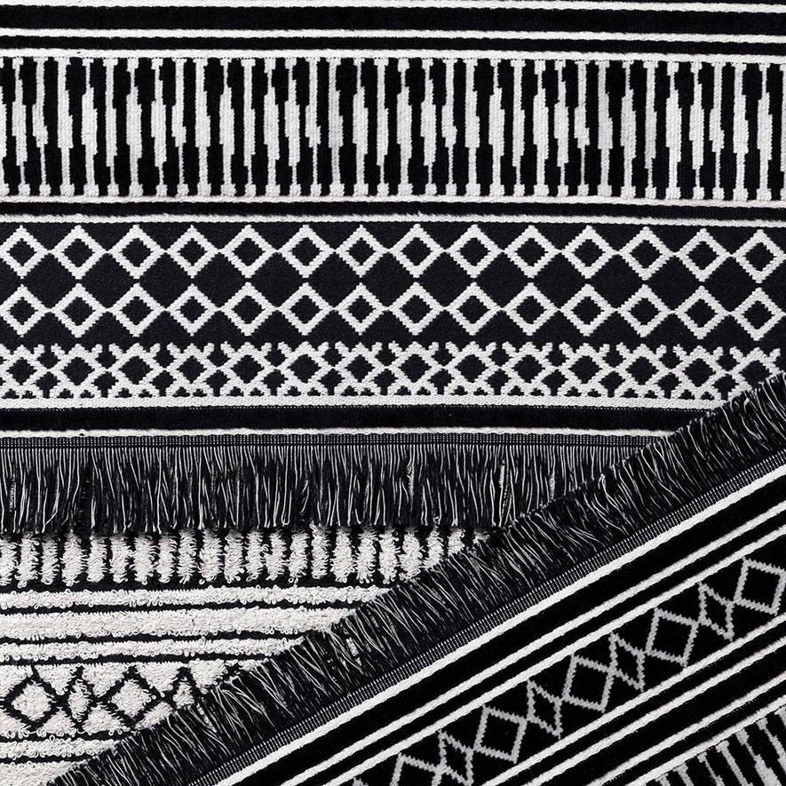 Home Republic Maha Velour Towels Black Adairs