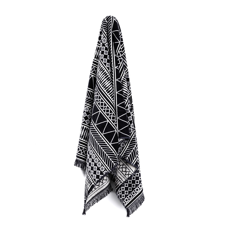 Home Republic Maha Velour Towels Black Adairs