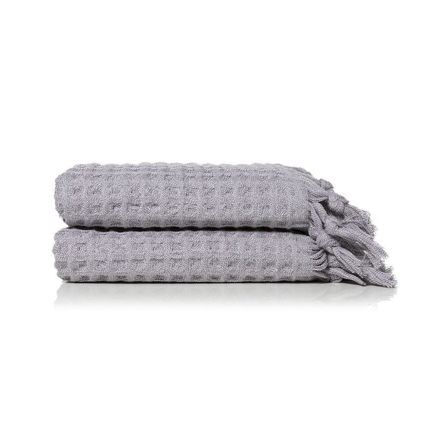 Waffle Hand Towel Pack Grey Marle Adairs