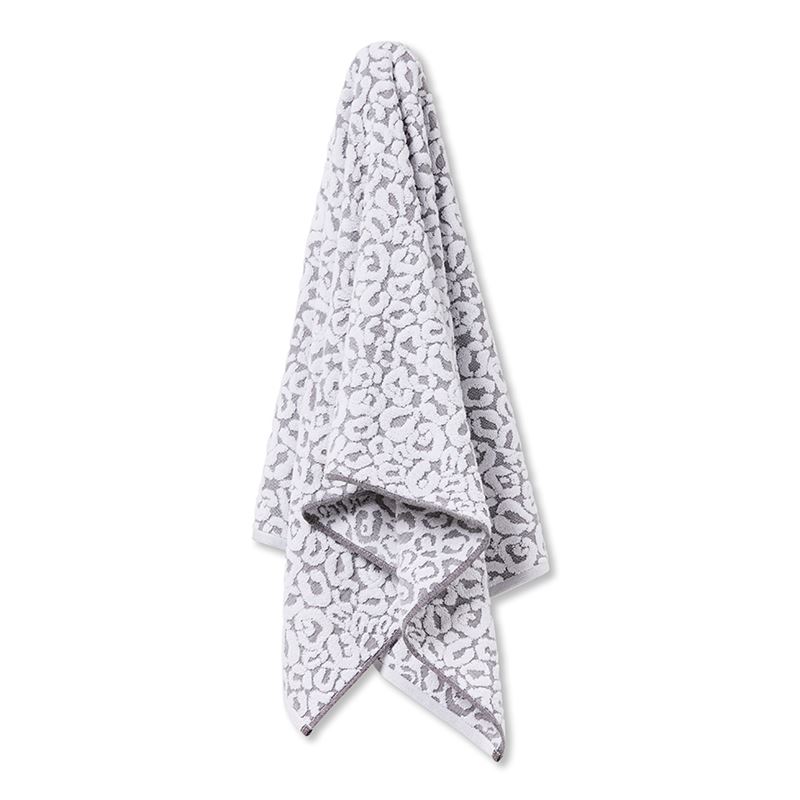 Leopard White Marle Textured Towel