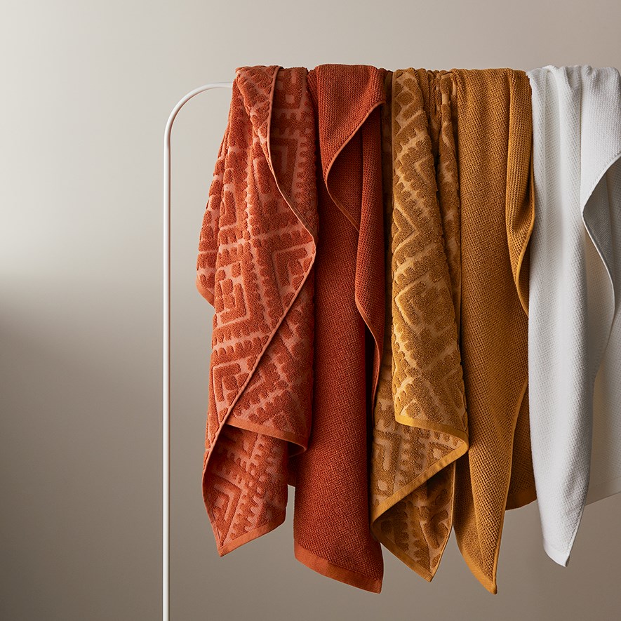Home Republic Florence Textured Terracotta Towel Range Adairs