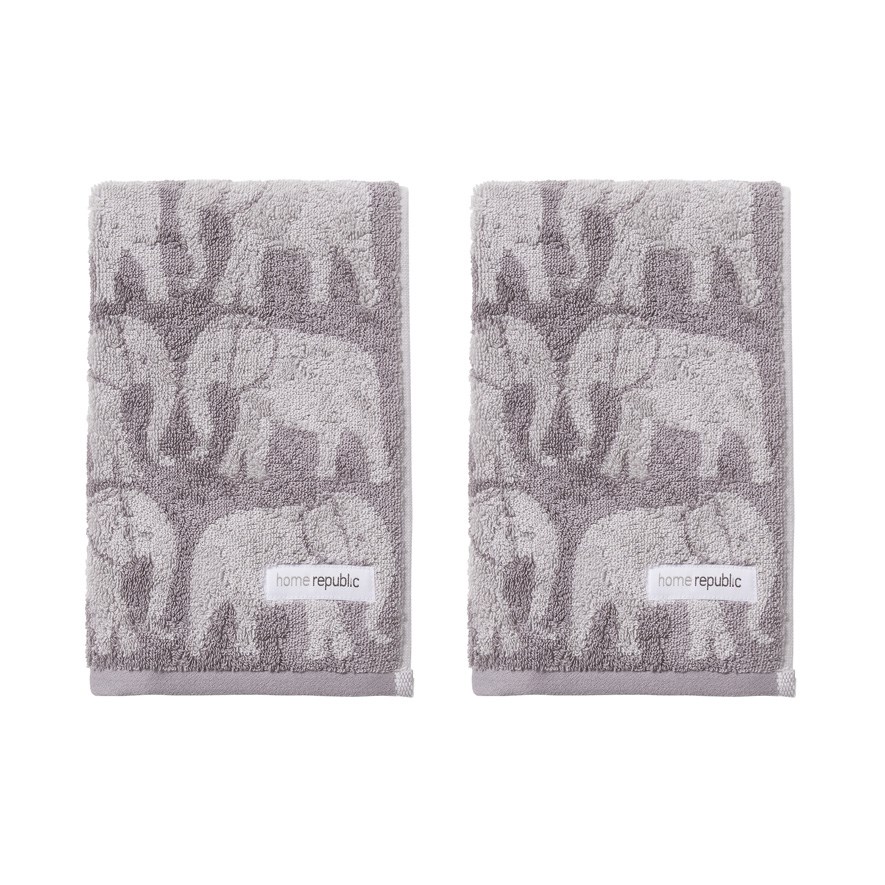 Home Republic Elephant Grey Pack of 2 Hand Towels Adairs
