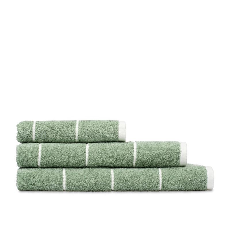 Kingston Linen Blend Eucalyptus Stripe Bath Towels