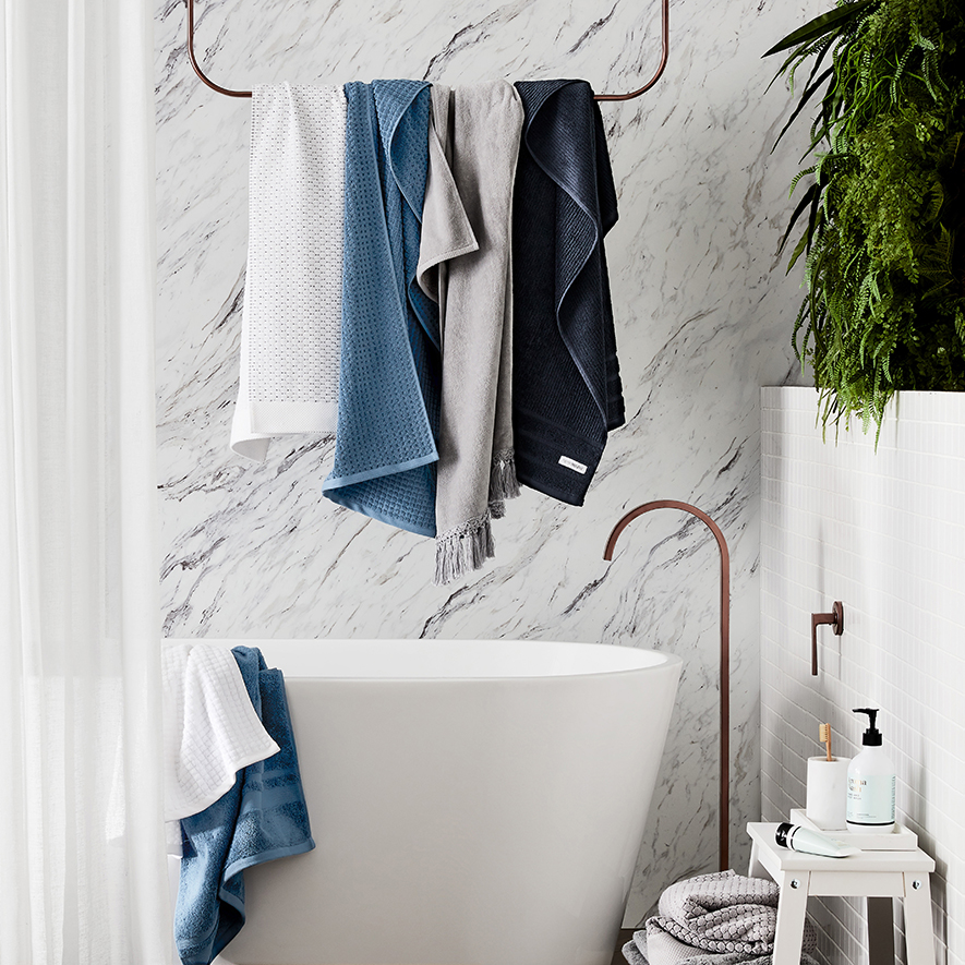 Mercer Reid Eco Absorbent Solid Dusk Towels Adairs