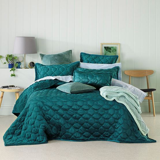 Yaxley Teal Coverlet Set + Accessories