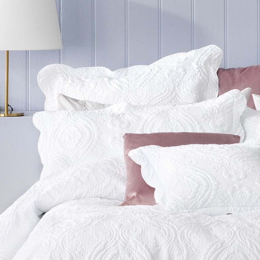 Bianca Cordelia White Bedspread Set Accessories Adairs