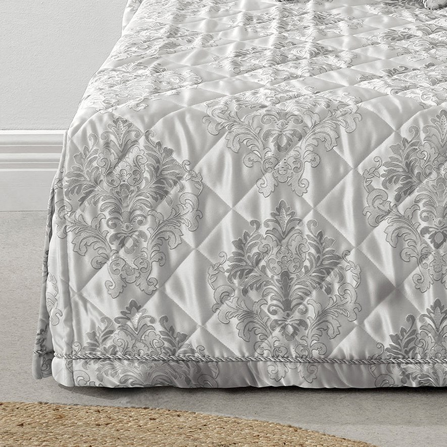 Bianca Tanaquil Silver Bedspread + Accessories Adairs