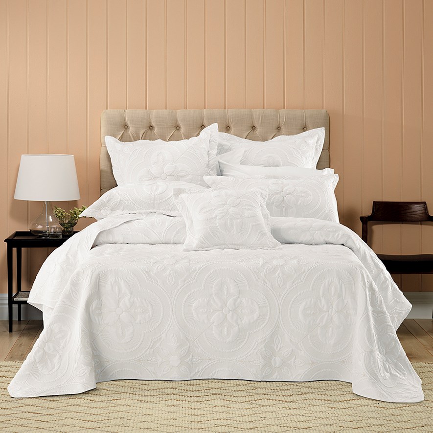 Bianca Edna Ivory Bedspread Set + Accessories Adairs