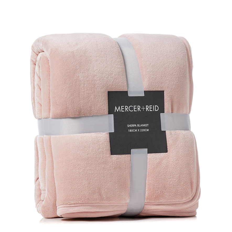 Mercer + Reid Sherpa Blanket Chalk Pink Bedroom Blankets Adairs