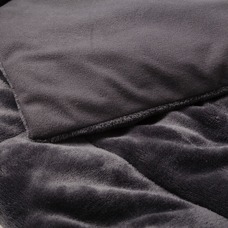 Mercer + Reid - Plush Quilted Blanket Coal - Bedroom Blankets - Adairs ...
