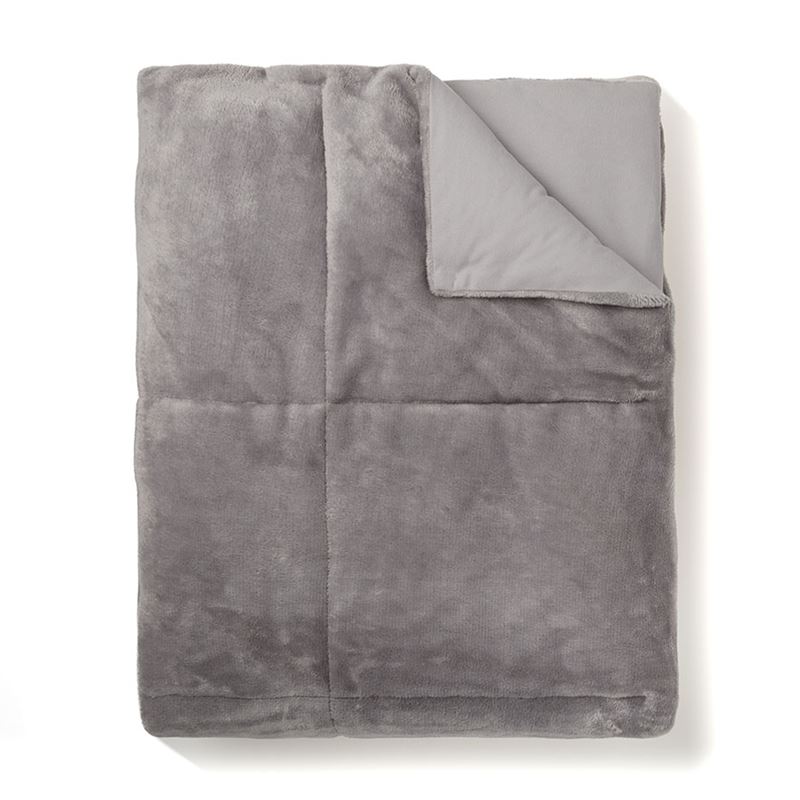 Plush Silver Quilted Blanket OFFLINE 
