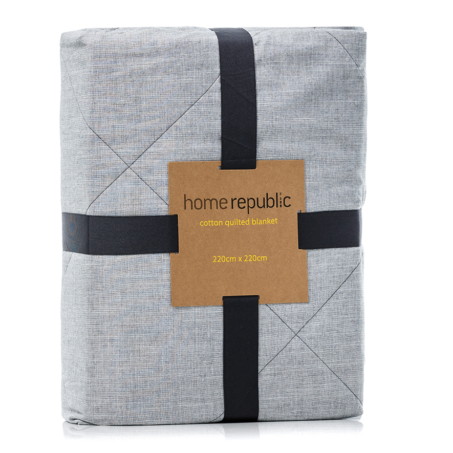 Home Republic Cotton Indigo Marle Quilted Blanket Adairs