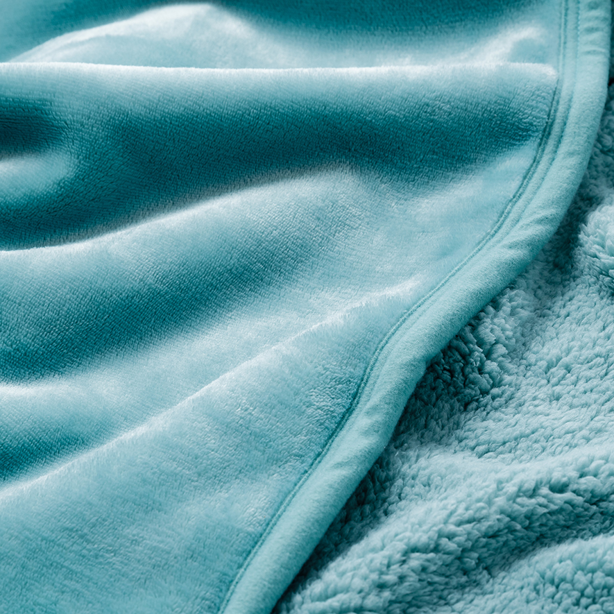 Sherpa Mist Green Blanket Adairs