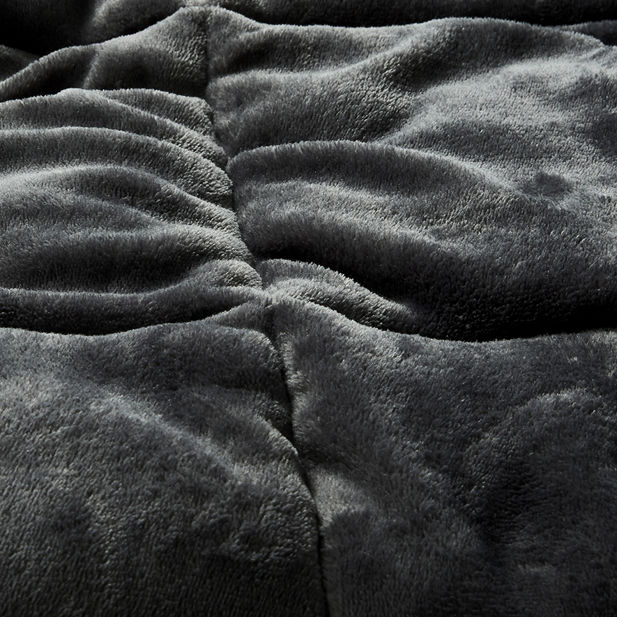 Plush Coal Quilted Blanket Adairs
