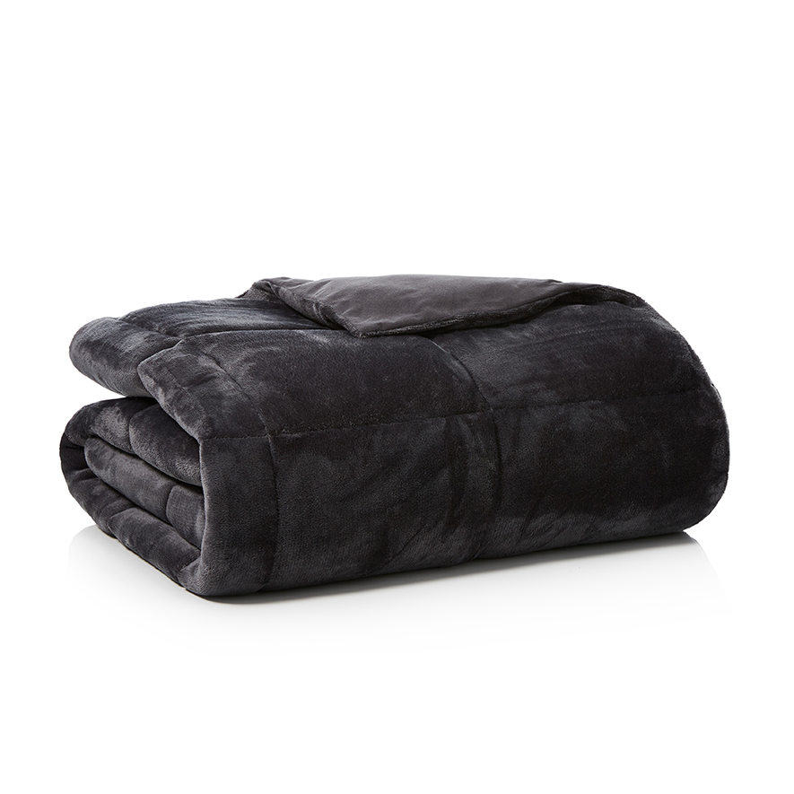 Plush Coal Quilted Blanket Adairs