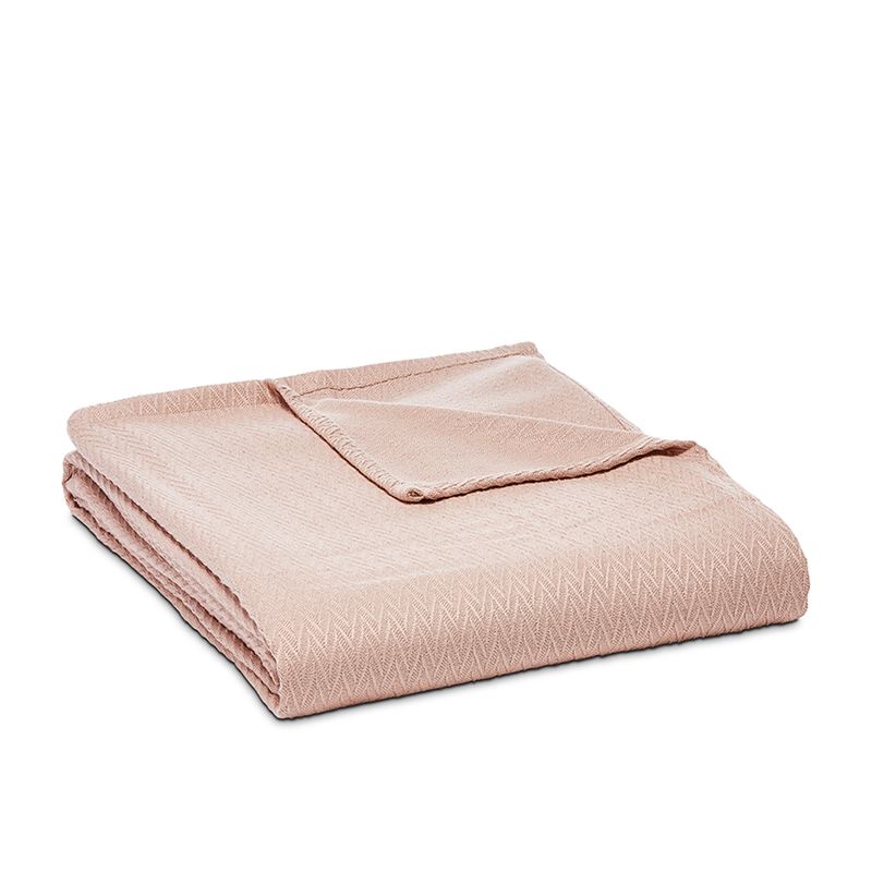 Summer Weight Dusty Pink Cotton Bamboo Blanket 