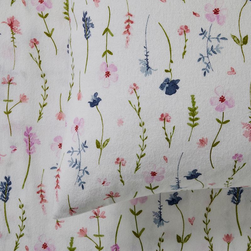 Printed Flannelette Multi Floral Sheet Set