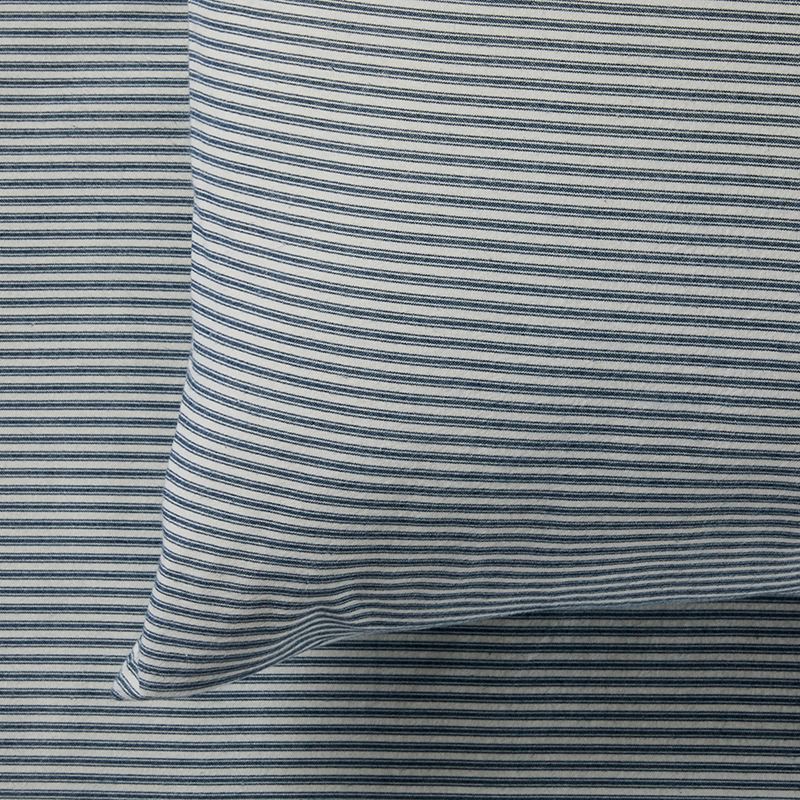 Printed Flannelette Navy Stripe Sheet Set