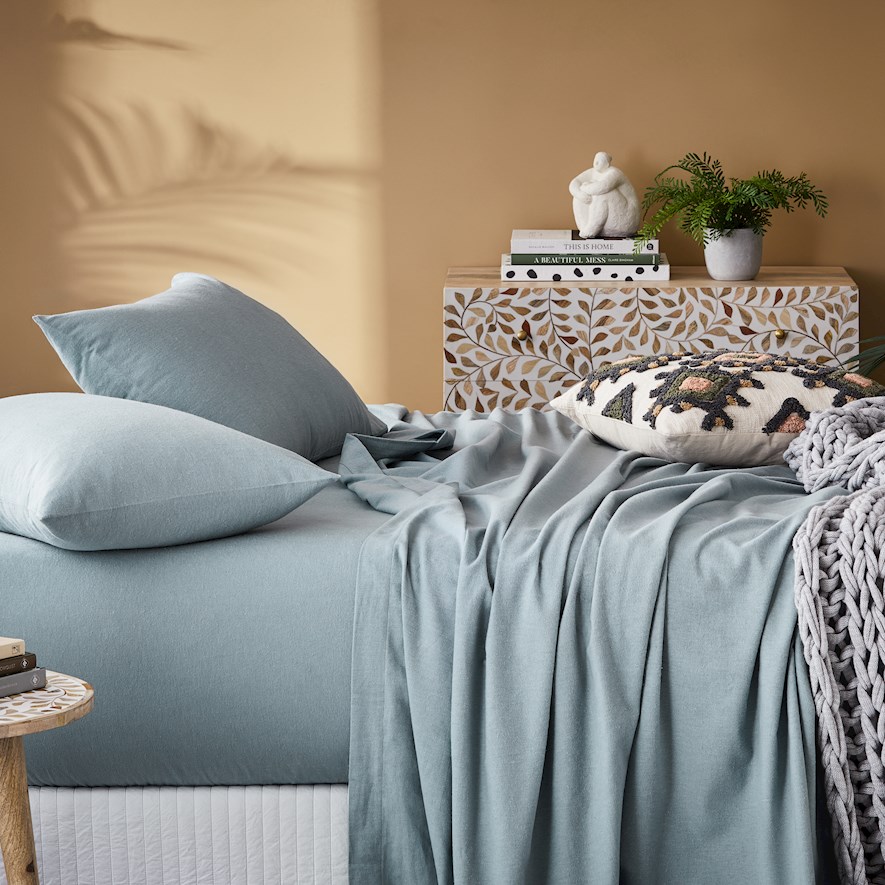 Flannelette Sage Sheet Set Adairs