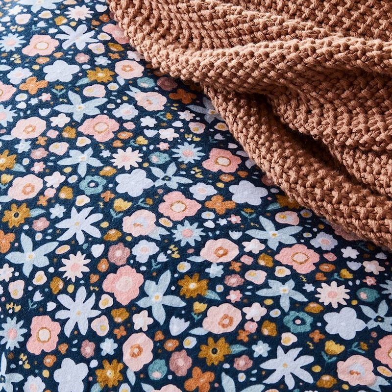 Printed Flower Bomb Flannelette Quilt Cover Set + Separates