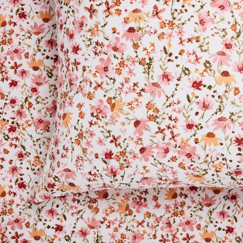 Printed Winter Floral Flannelette Sheet Set